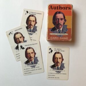 "Authors" playing cards for Robert Louis Stevenson.